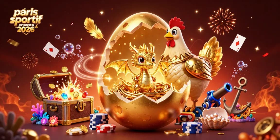 Plongez dans l'univers des paris sportifs crypto 2026 avec cette illustration d'un dragon doré sur des jetons de poker.