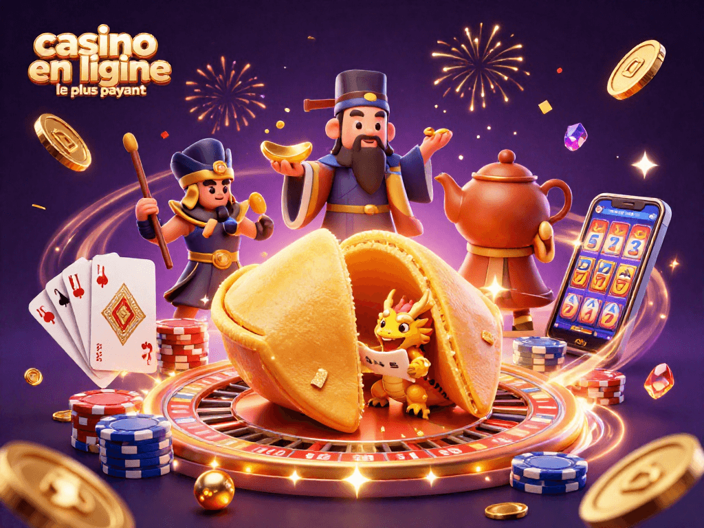 Jouez au casino en ligne le plus payant avec des pièces d'or et des mises exaltantes, dans une scène festive.