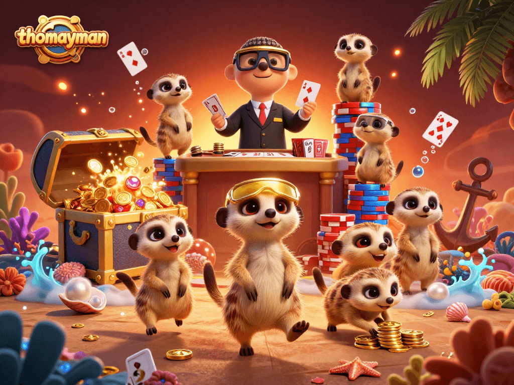 Engage with thomayman as meerkats manage a vibrant online casino bursting with winning treasures.