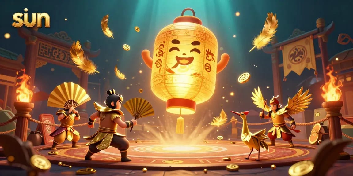 Engage in thrilling casino adventures with the sun-themed giant lantern spirit.