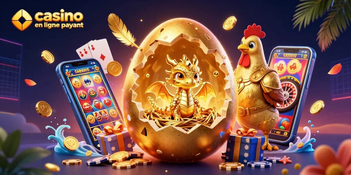 Jouez avec le casino en ligne le plus payant, découvrez un dragon doré et des jetons de poker.