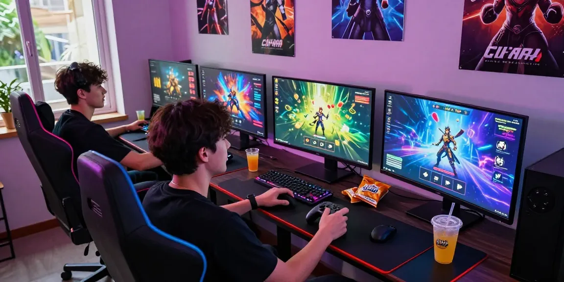 Exciting CIKA4D gaming setup with vibrant games, enthusiastic player, and immersive atmosphere.
