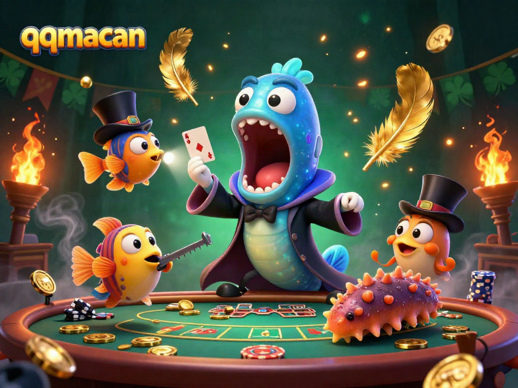 Experience the thrill of qqmacan, featuring a magical deep-sea eel and casino action.