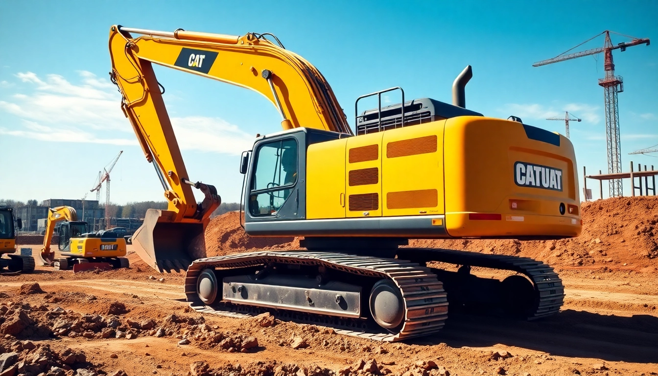 Excavator operating on a construction site, showcasing its strength and capability in earthmoving.