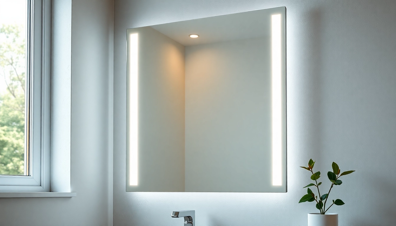 Elegantes badezimmer spiegelschränke beleuchtung mit modernem Design und sanfter Beleuchtung.