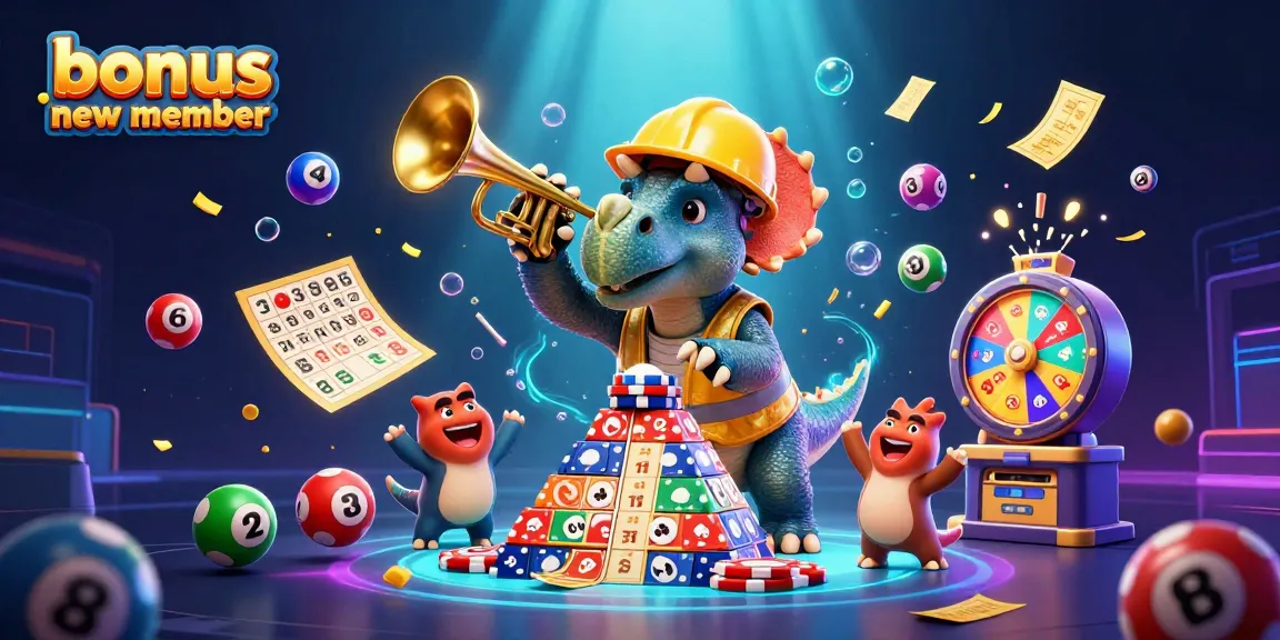Catch the excitement of a bonus new member offer in this vibrant online casino celebration scene.