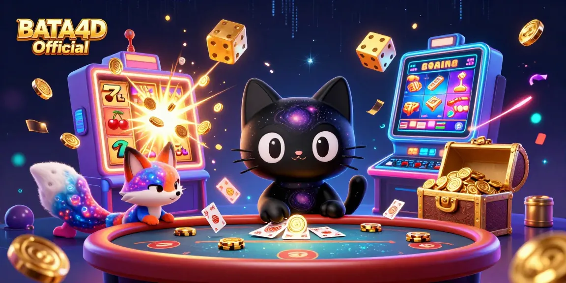 Engage with BATA4D Official's vibrant cosmic casino scene showcasing dynamic gaming elements.