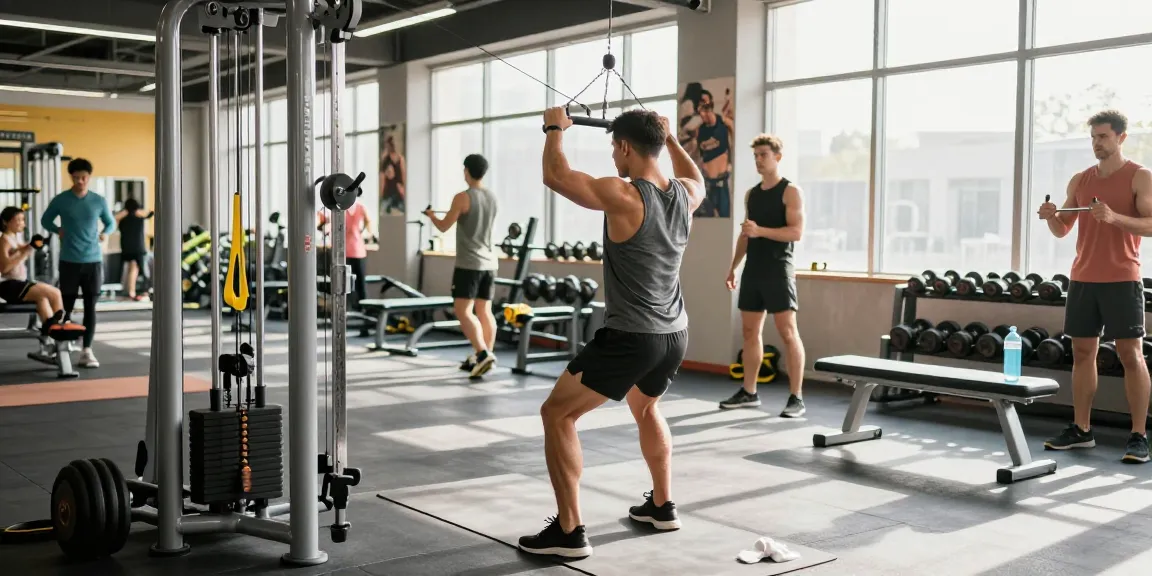 Dynamic workout scene at Pharmaqo shop gym displaying athletes training with resistance equipment.