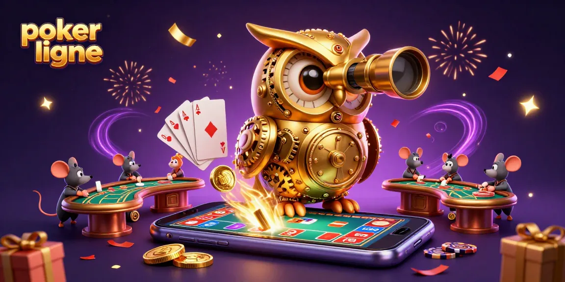 Les joueurs découvrent le poker en ligne sur des tables brillantes, avec des cartes et des jetons à leurs côtés.