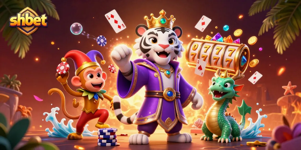Engage with shbet in this lively casino scene featuring vibrant characters and game elements.