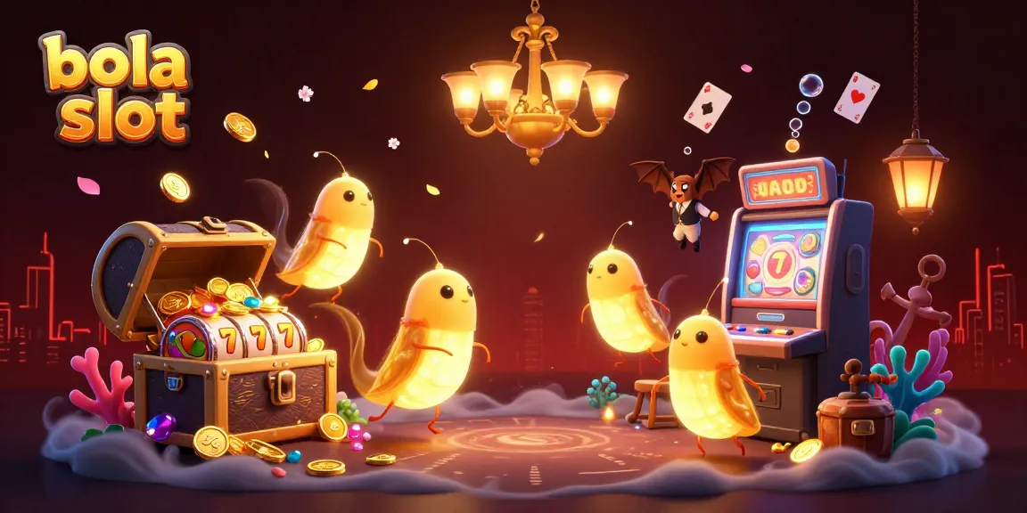 Engage in thrilling bola slot adventures with illuminated glowworms in a vibrant casino.