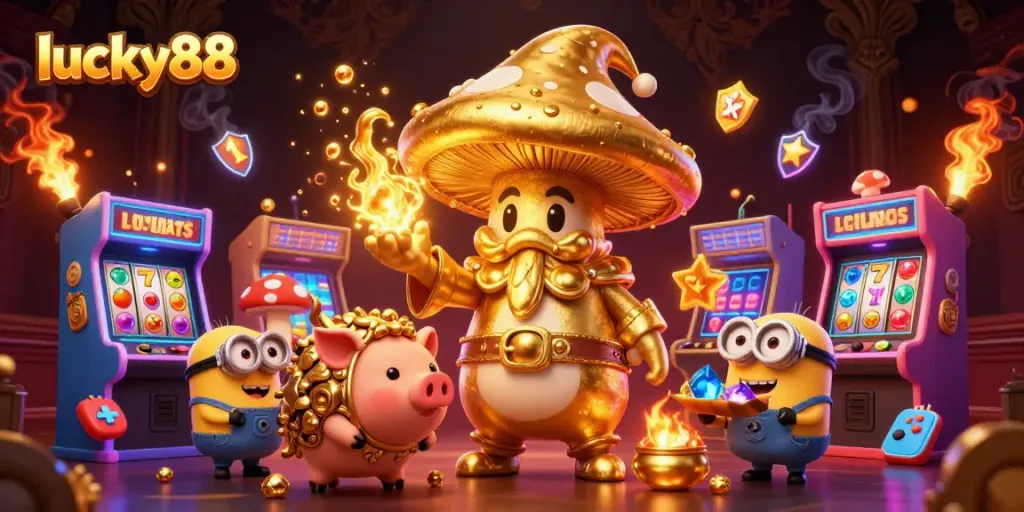 Play exciting slot games at lucky88 featuring enchanting characters and vibrant casino atmosphere.