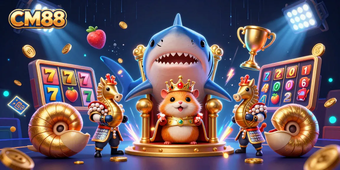 Experience the excitement at CM88 with a jackpot-themed illustration featuring dynamic gaming elements.
