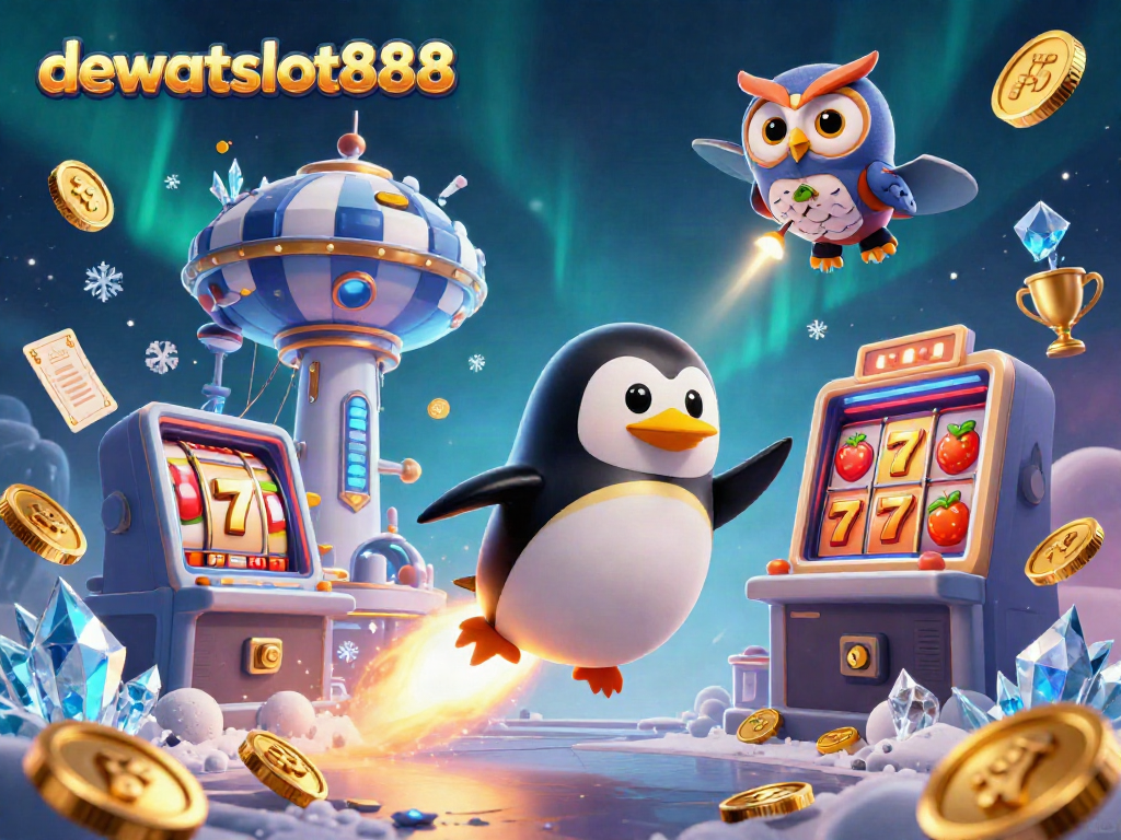 Rasakan serunya bermain slot di dewataslot888 dengan penguin emas dan mesin slot yang menggiurkan.