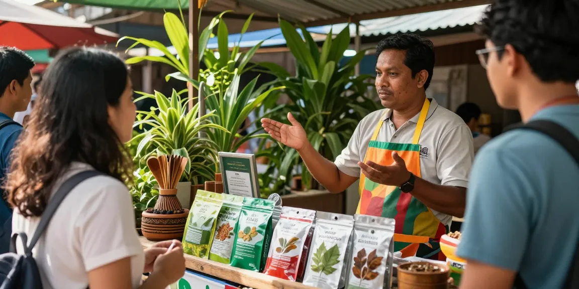 Best kratom vendor showcasing premium kratom products in a vibrant herbal market.