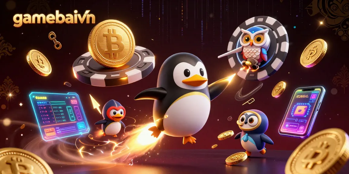 Join the excitement at gamebaivn with a dazzling poker adventure led by a golden penguin!