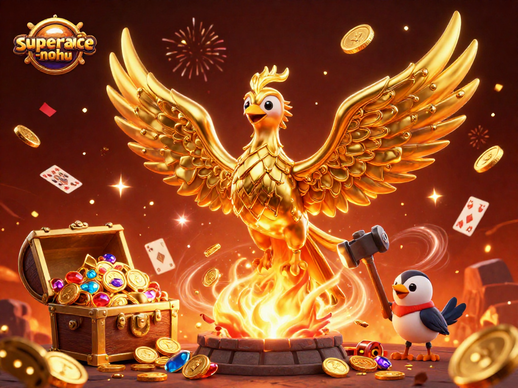 Experience the excitement of superace-nohu with a molten phoenix and vibrant casino elements