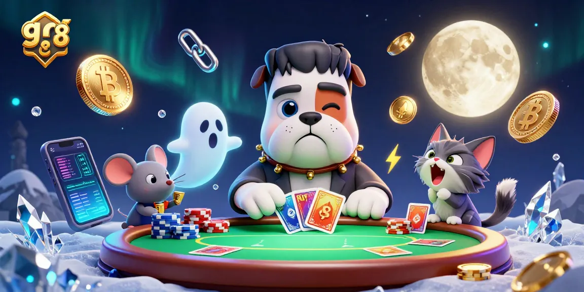 Engage in go 88 poker strategy with a lively scene featuring unique characters and dynamic gameplay elements.