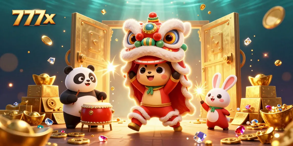 Engage with 777x action as the lion dance and characters enhance your online casino experience.