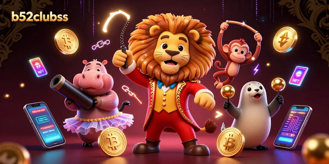 Win big at b52clubss with thrilling casino action featured in a vibrant 3D scene.