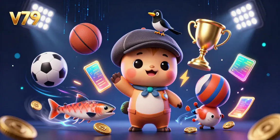 Experience v79 action with cartoon Nessie and friends in a vibrant casino scene.