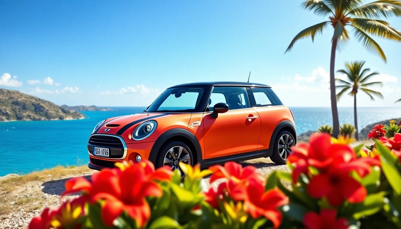 Enjoy the stunning views while driving a Mini Cooper during your mini cooper st barts rental.