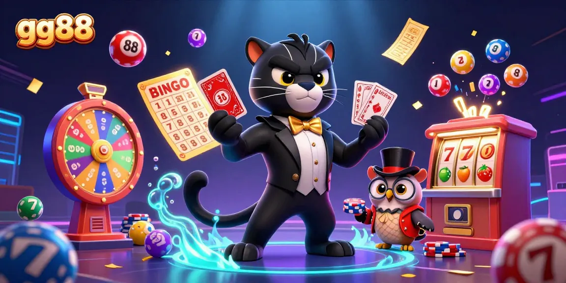Experience thrilling jackpots at gg88 with vibrant slot reels, playful characters, and exciting gaming elements.