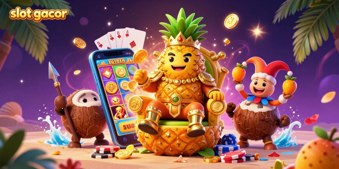 Experience slot gacor thrills with vibrant characters in a rich casino scene.