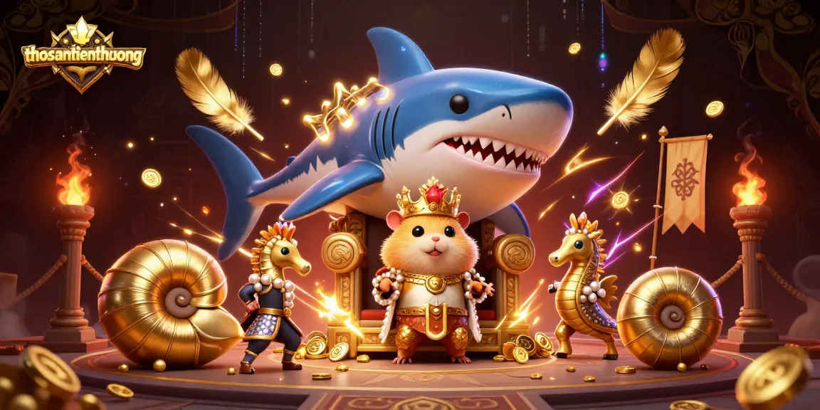 Experience thrilling gameplay at thosantienthuong with a golden hamster king presiding over an epic casino scene
