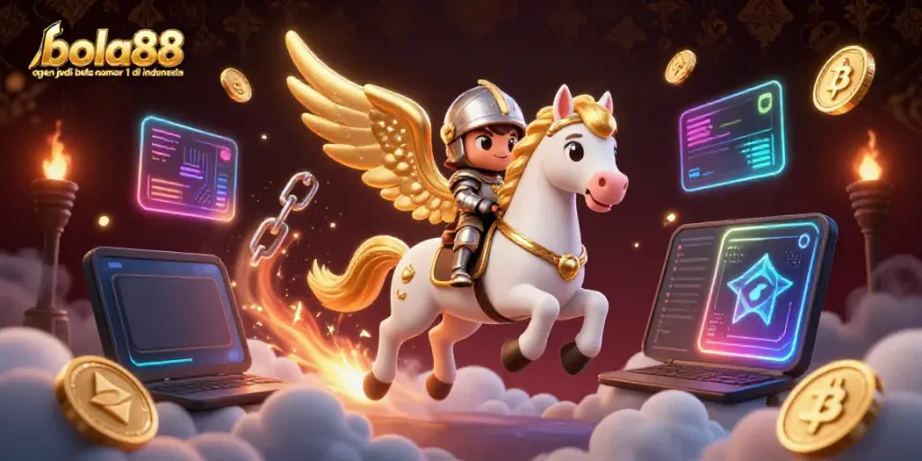 Engage with bola88 agen judi bola nomor 1 di indonesia as a celestial knight and horse explore online gaming realms.