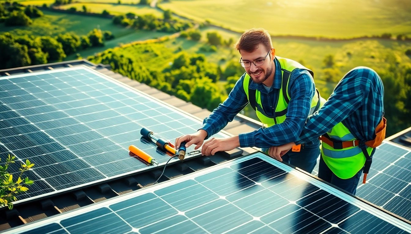 Technician engaged in solar panel repair, ensuring safe and efficient service for optimal performance.