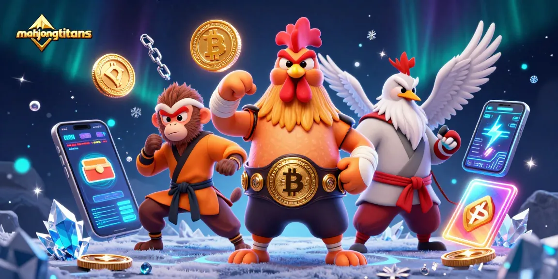 Experience exhilarating gameplay with mahjongtitans featuring vibrant characters and crypto elements merging in a rich casino atmosphere.