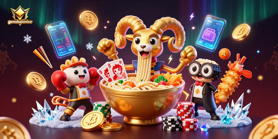Experience thrilling gameplay with gamebaiionline's vibrant 3D casino illustration featuring unique characters.