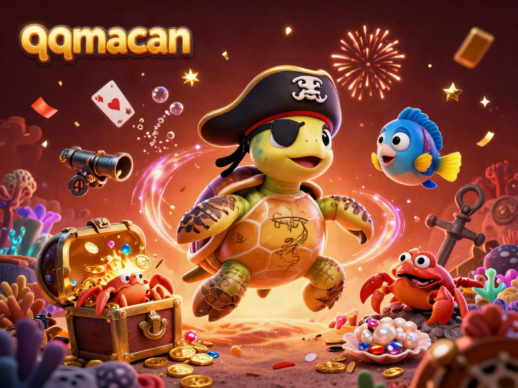 Engage with qqmacan's thrilling gambling experience through this vibrant underwater casino scene.