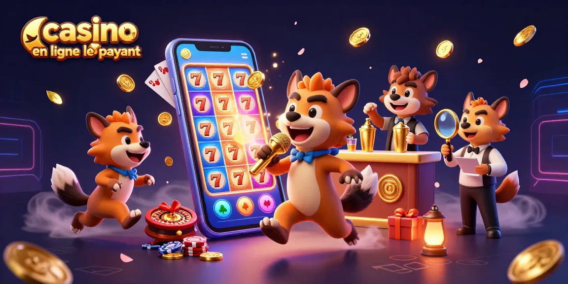 Scène vibrante de casino en ligne le plus payant avec des hyènes animées et des éléments de jeu captivants.