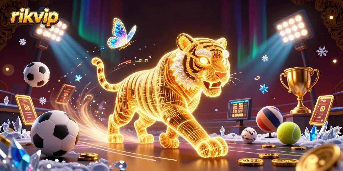 Experience the thrill of rikvip with a vibrant 3D casino scene filled with dynamic game elements.