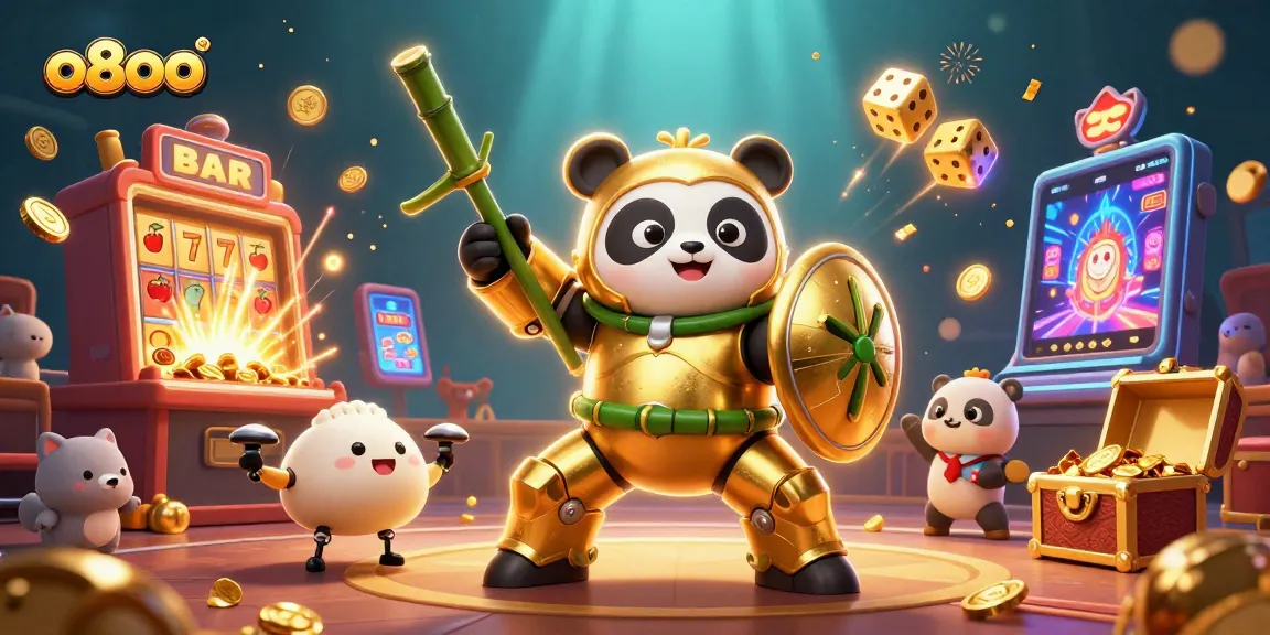Spin to win with o8oo's dazzling casino games illustrated in vibrant 3D art.