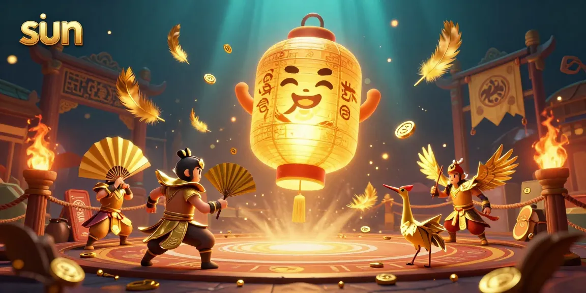 Engage in thrilling casino adventures with the sun-themed giant lantern spirit.