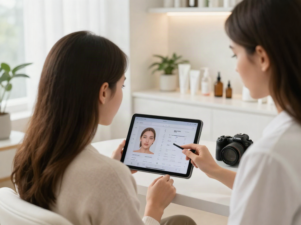 ClinicEvo better than QOVES shown through a personalized facial analysis consultation enhancing beauty.